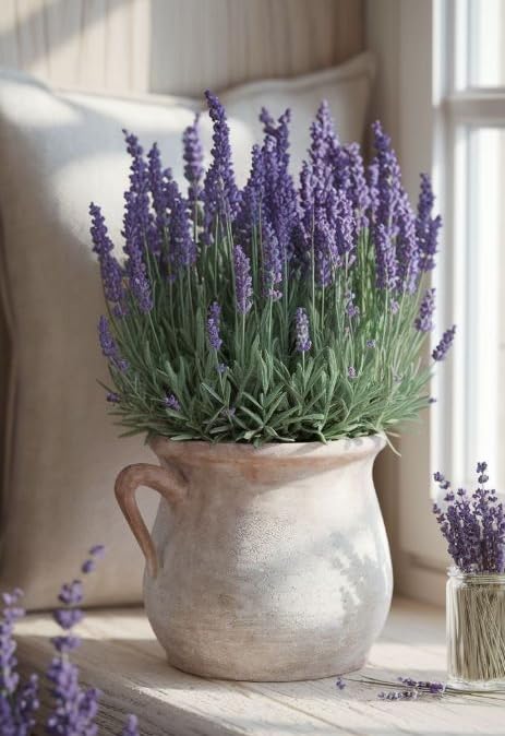 2 Live Lavender Plants, Purple Lavender Starter Plants in 3'' Pot, Fragrant Flowering Herb for Gardens, Planters and Indoor Pots (Very Fragrant Lavenders)