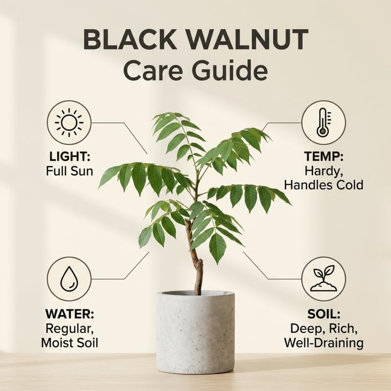 Walnut Tree in Quart Pot for Planting 6-12 Inches, Nut Tree Plants for Outdoor Garden, Ready to Grow, High Yield