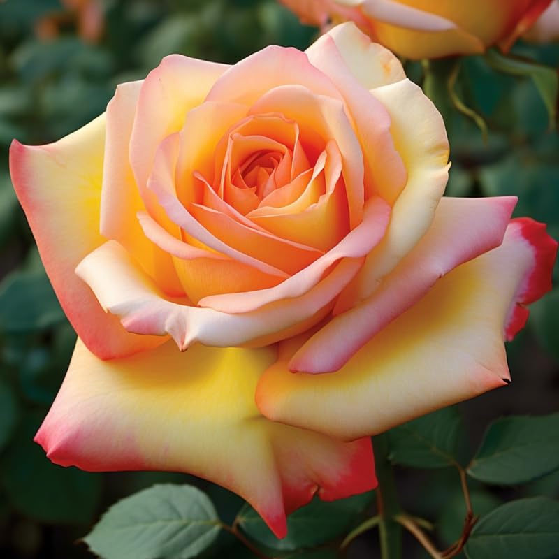 Rose Bush Live Plant Indoor Outdoor, 5-9 Inch Tall, Fragrant Rose Plant Live for Planting, Ornamental Flowers Well Rooted Starter Plant (Sunset Rose)