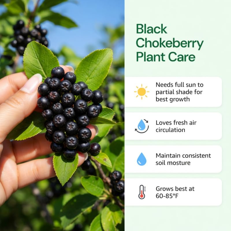 Set 12 Black Chokeberry Cuttings, Black Aronia Rooted Cuttings, Cold Hardy Berry Plant for Outdoor Garden