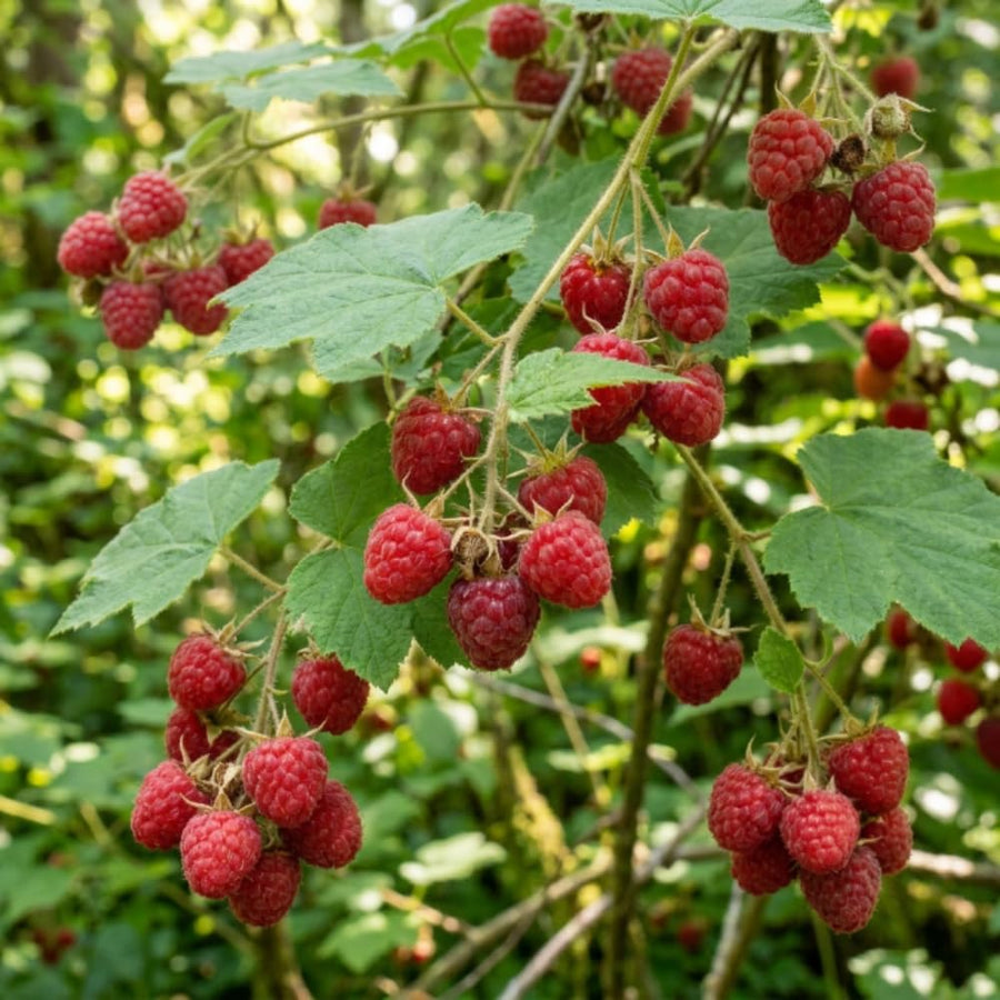 Thimbleberry Raspberry Plant Live, Thimbleberry Live Plant, 4 Inches Pot, 3-5 Inches Tall, Sweet Red Summer Fruit for Containers and Outdoor Gardens