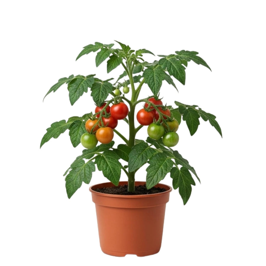 Tomato Cherry Red Plant Live, Vegetable Live Plant in 4'' Pot, 8-10 Inches Tall, Outdoor Growing