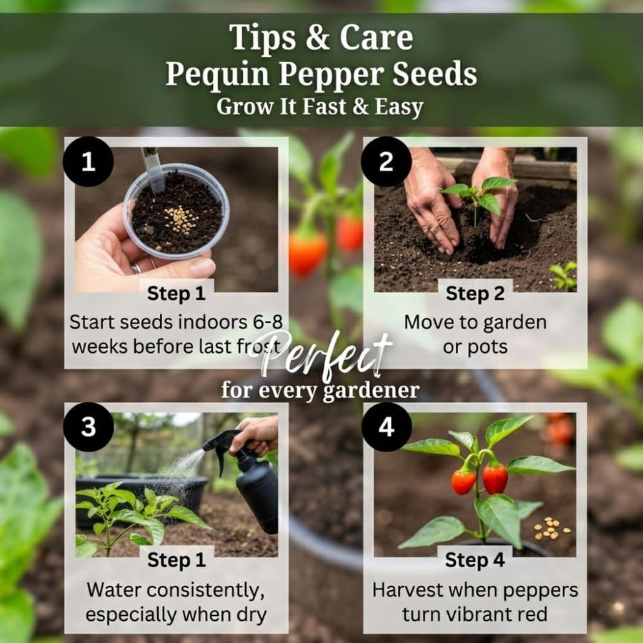 150 Pequin Pepper Seeds for Planting, Chili Pequin Pepper Plant, Hot Peppers Seed, Heirloom Seeds Vegetable for Indoor Outdoor Garden