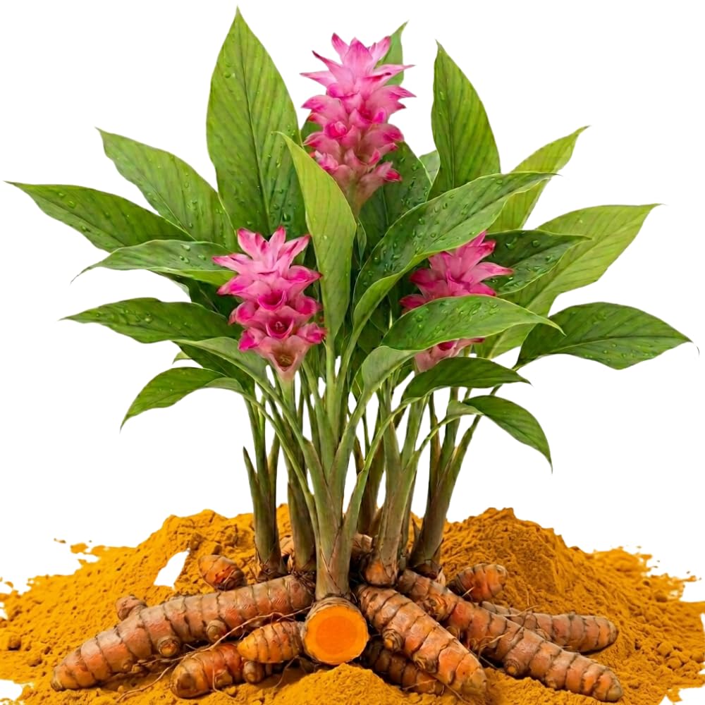 10 Yellow Turmeric Roots for Planting, Curcuma Turmeric Rhizomes, Live Curcuma Roots, Hardy Perennial Herb Plants