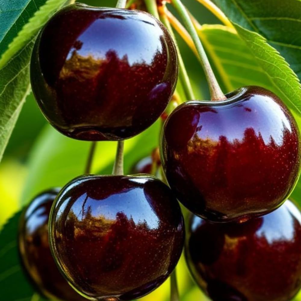 4 Black Cherry Trees Live Plants 1-2 Feet Tall, Cherry Plants Live, Sweet Cherry Fruit Tree, Bareroots Dormant