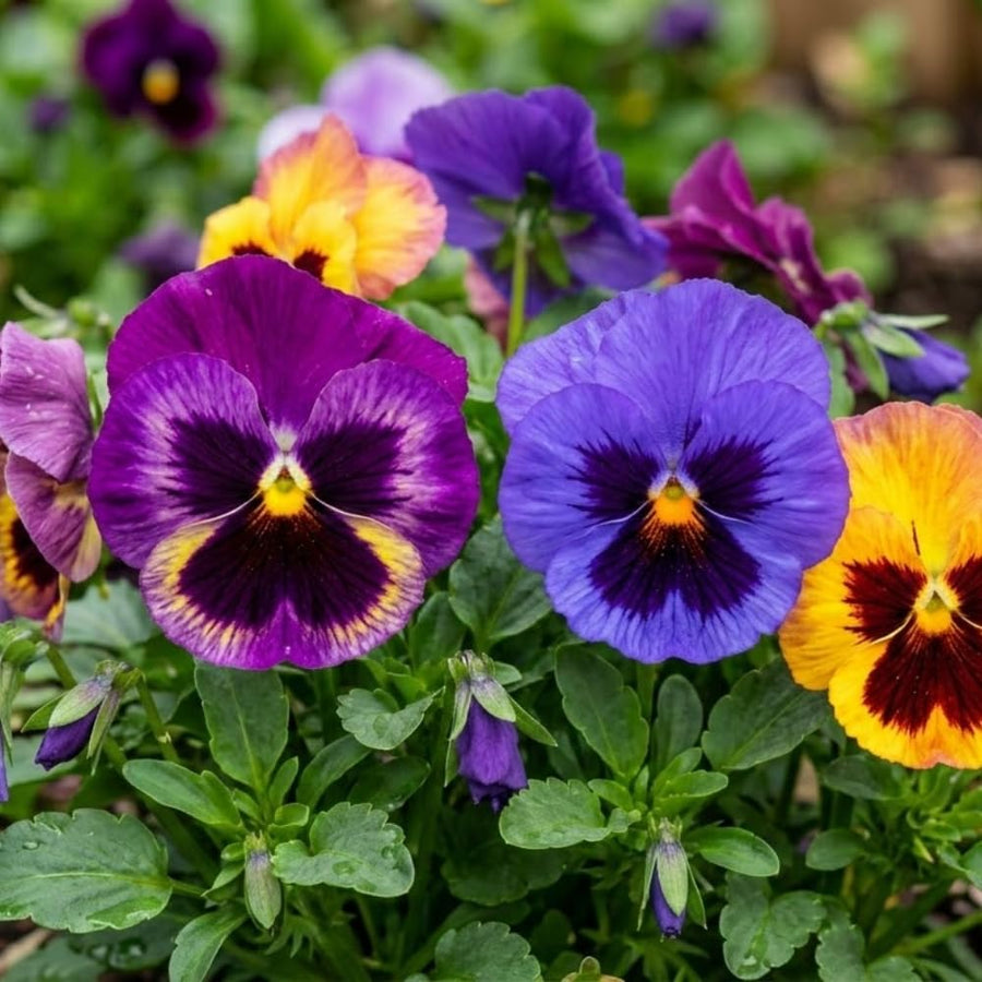 Pansy Live Plant, Pansies Plants Live, Mixed Color Pansies Flower Plants, 4-6 Inc in Height, 4 Inc Pot for Indoor Outdoor Gardening