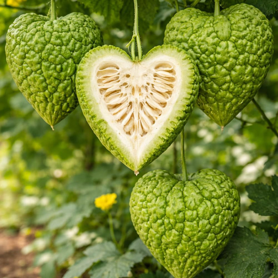 20 Bitter Melon Vegetable Seeds, Bitter Gourd Seeds for Outdoor Planting (Heart)