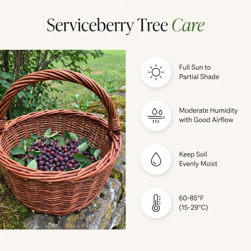 Set 2 Serviceberry Trees Live Plants, 2 Years-Old Live Berry Tree Shrub for Garden Planting, 14-16'' Tall, Hardy Outdoor Plant
