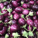 Pack of 100 Purple Round Eggplant Seeds for Planting, Assorted Eggplant Vegetable Seeds for Outdoor Gardening, Suitable for Home Garden Beds, Raised Beds, or Containers