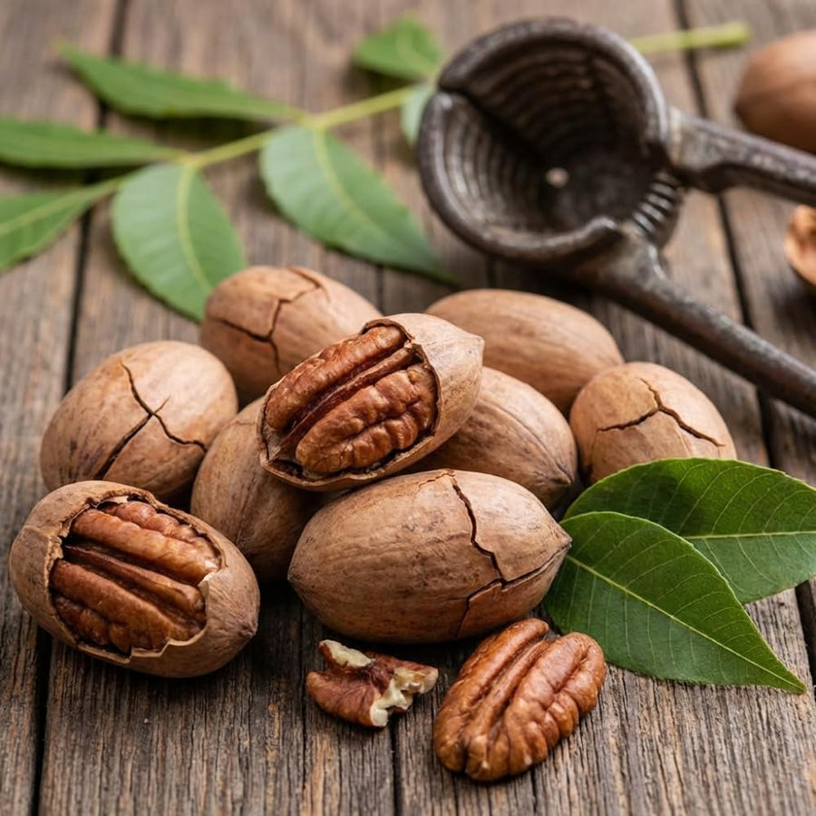 Set of 2 Pecan Tree Live Plant, 10-15 Inches Tall Bareroots, Nut Tree, Hardy Pecan Nut Seedling for Outdoor Gardening