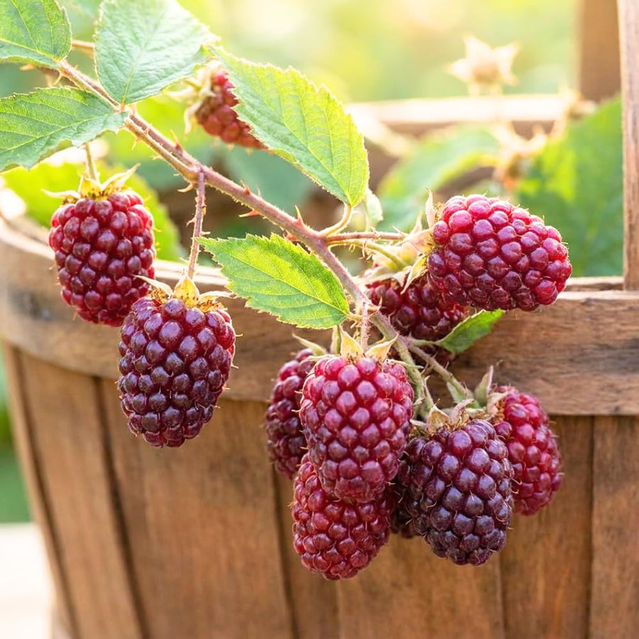 Thornless Boysenberry Plant Live, Boysenberry Starter Plants from 4-6 Inches Tall, Fruit Bearing Plant for Patio and Container Growing