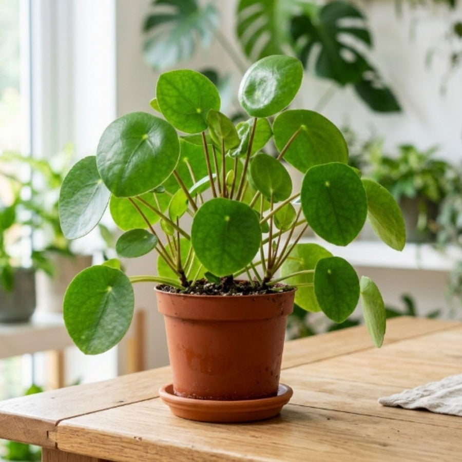 Live Money Plant - 4" Pot Pilea Peperomioides Live Houseplant, Money Plant Indoor Plant, Easy Care Decorative House Plant