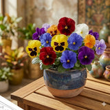 2 Pansies Plants Live in 4'' Pot, Live Pansies Live Plants for Containers and Gardens, Well-Rooted, Ideal for Spring and Fall Planting, 3-6 Inches Tall