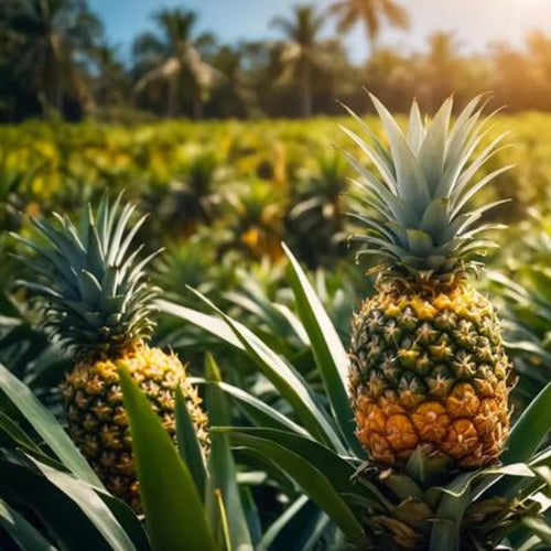 2 Pineapple Plants Live 5 to 8 Inch Tall, Live Pineapple Fruit Seedlings, Sweet Pineapple Trees