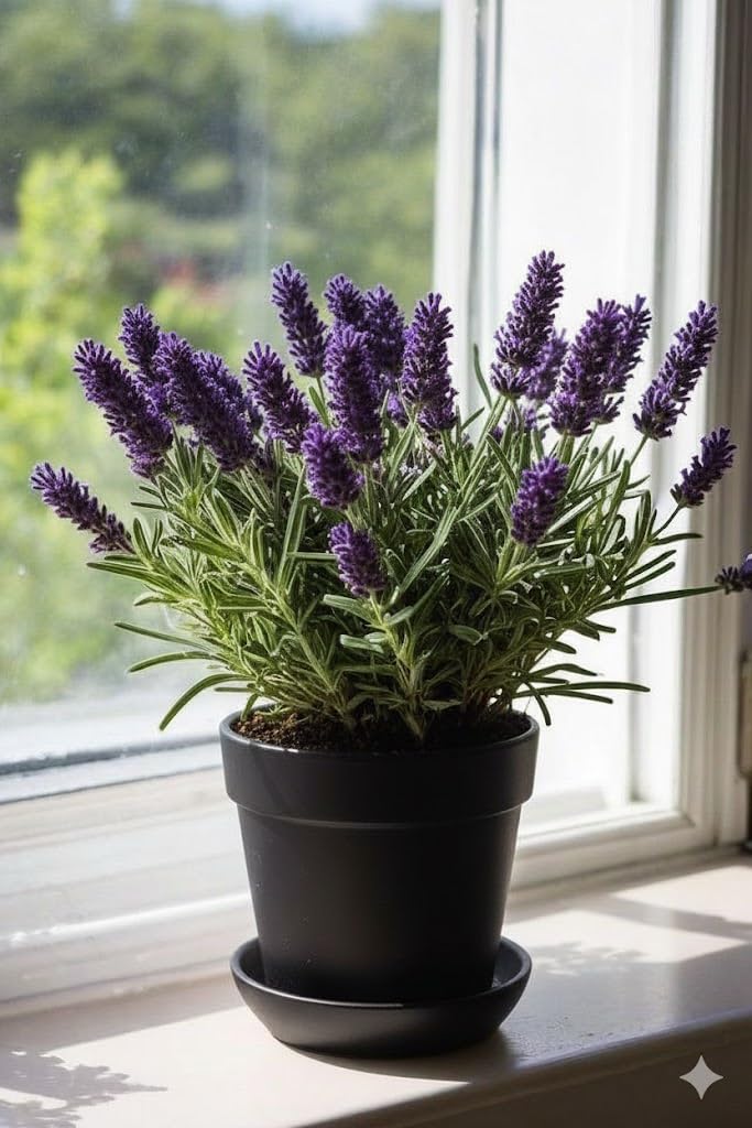 2 Live Lavender Plants, Purple Lavender Starter Plants in 3'' Pot, Fragrant Flowering Herb for Gardens, Planters and Indoor Pots (Very Fragrant Lavenders)