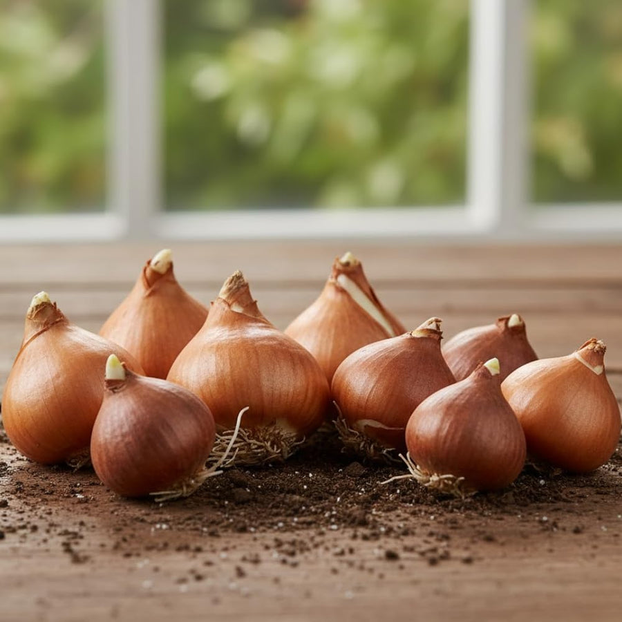 Set of 10 Flower Bulbs, Mixed Tulip and Daffodil Bulbs, Spring Blooming Bulbs for Garden Planting