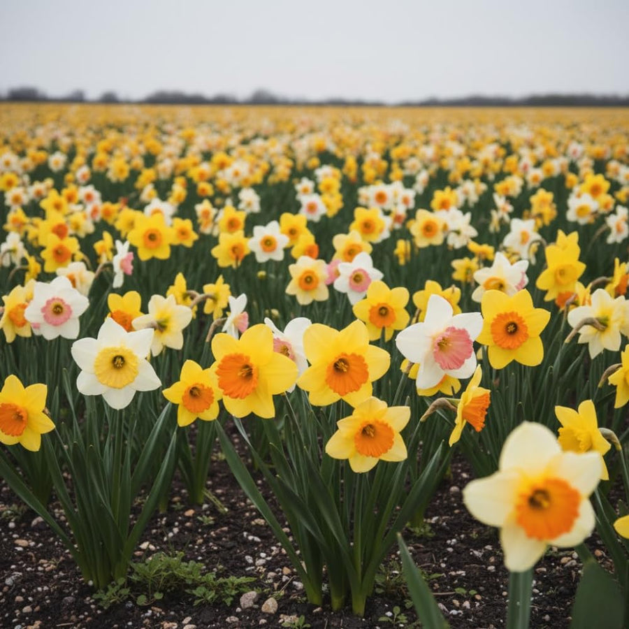 Set of 10 Daffodil Bulbs, Mixed Color Flower, Spring Blooming Flower Bulbs for Outdoor Growing