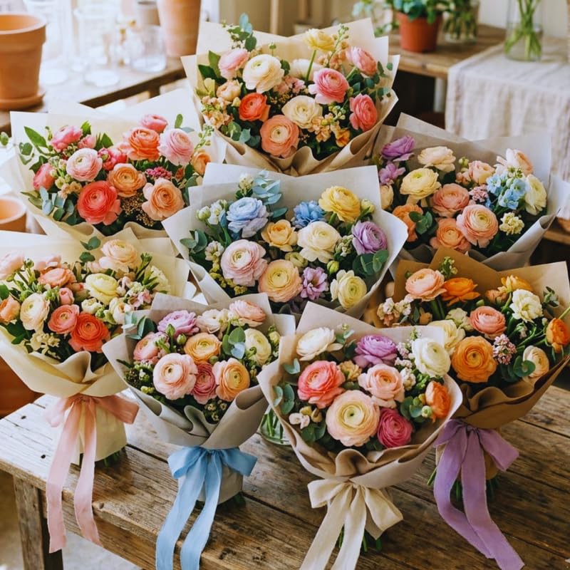 25 Mix Large Ranunculus Bulbs for Planting, Ranunculus Corms, Buttercup Flower Bulbs Spring Fall Growing