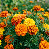 Set 2 French Marigolds Live Plants, Dwaft French Marigold Plants Live, 5-7 Inc Tall, Vibrant Flowering Plant for Indoor Outdoor Garden