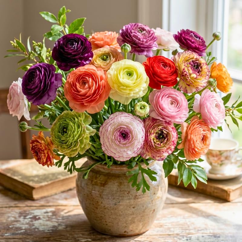 25 Mix Large Ranunculus Bulbs for Planting, Ranunculus Corms, Buttercup Flower Bulbs Spring Fall Growing