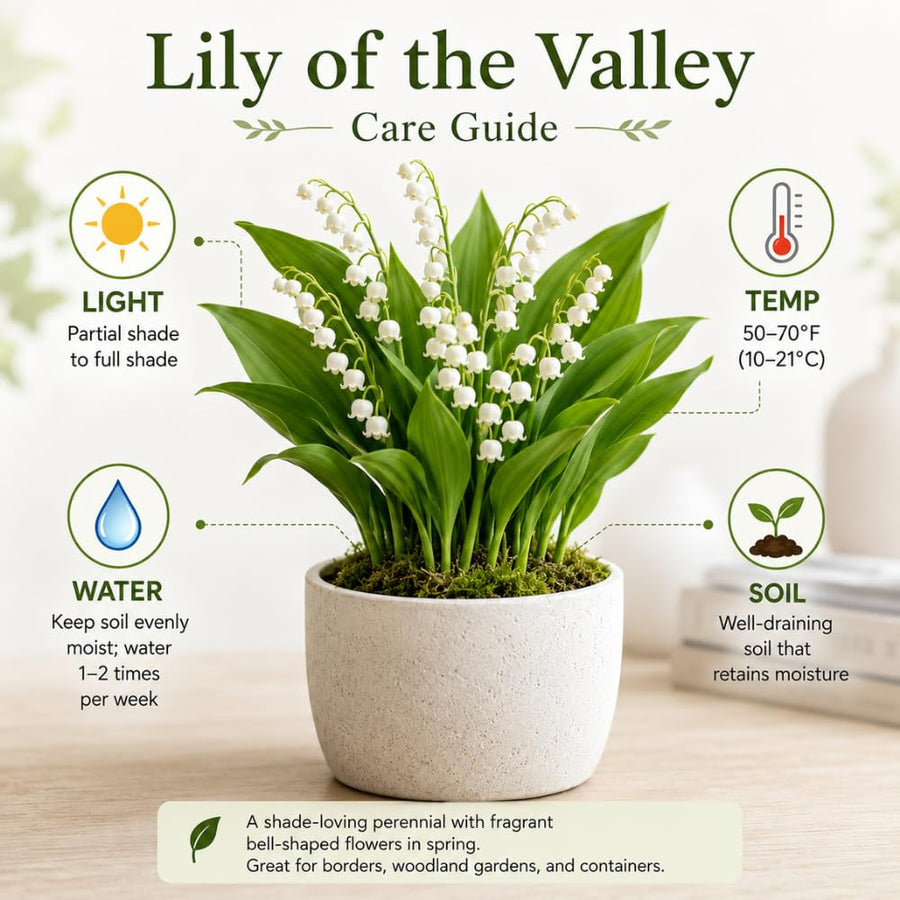 Set 5 Lily of the Valley Bulbs, Lily of the Valley Roots, Fragrant White Spring Flowers for Indoor Outdoor Growing