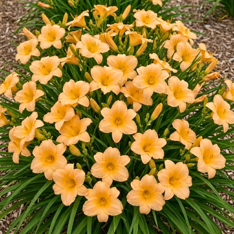 Pack 10 Daylily Bulbs for Planting Spring, Fast Blooming Hardy Perennial Lily Bare Roots for Outdoor Growing (Apricot Day Lily)