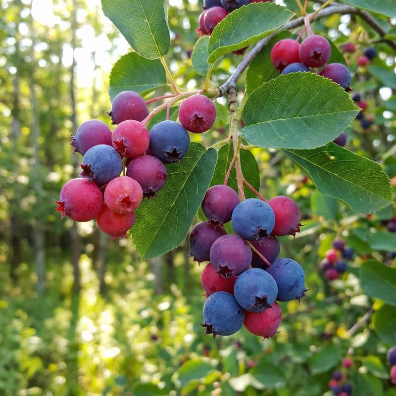 Set 2 Serviceberry Trees Live Plants, 2 Years-Old Live Berry Tree Shrub for Garden Planting, 14-16'' Tall, Hardy Outdoor Plant