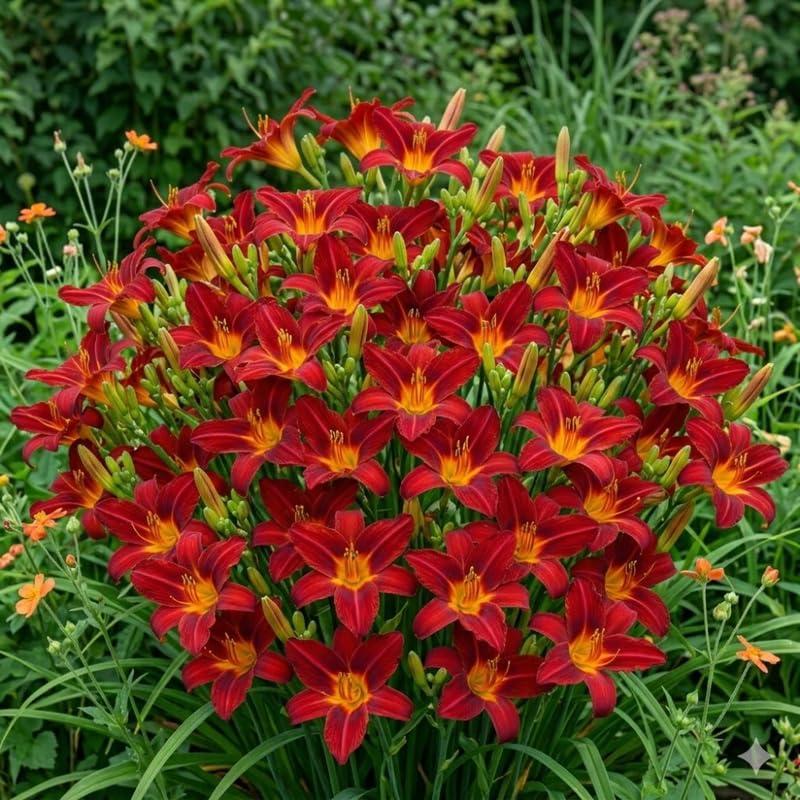 Pack 10 Daylily Bulbs for Planting Spring, Fast Blooming Hardy Perennial Lily Bare Roots for Outdoor Growing (October Day Lily)