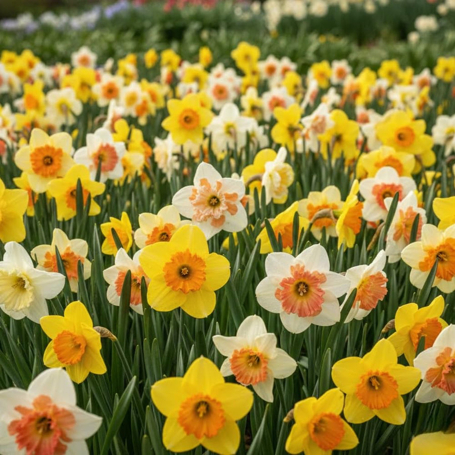 Set of 10 Flower Bulbs, Mixed Tulip and Daffodil Bulbs, Spring Blooming Bulbs for Garden Planting