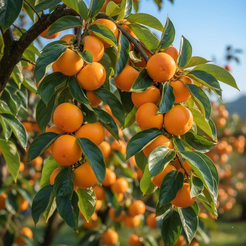 Persimmon Tree Live Plant, Persimmon Fruit Trees Live Plants, Quart Pot, 8-10 Inches Tall, Hardy Fruit Tree for Indoor Outdoor Growing
