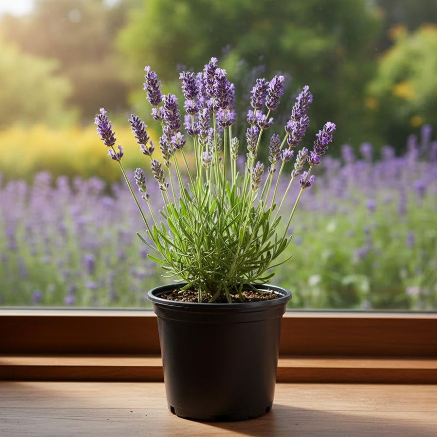 Lavender Plant Live in 3'' Pot, Fragrant Lavender Flowering Herb for Indoor Outdoor Planting, Ready to Grow (Purple Lavender)