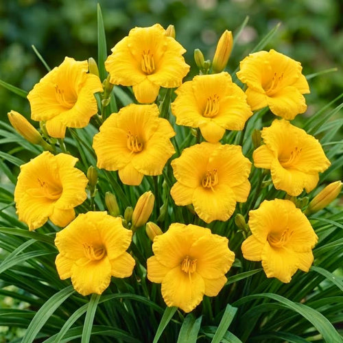 Pack 10 Daylily Bulbs for Planting Spring, Fast Blooming Hardy Perennial Lily Bare Roots for Outdoor Growing (Yellow Day Lily)