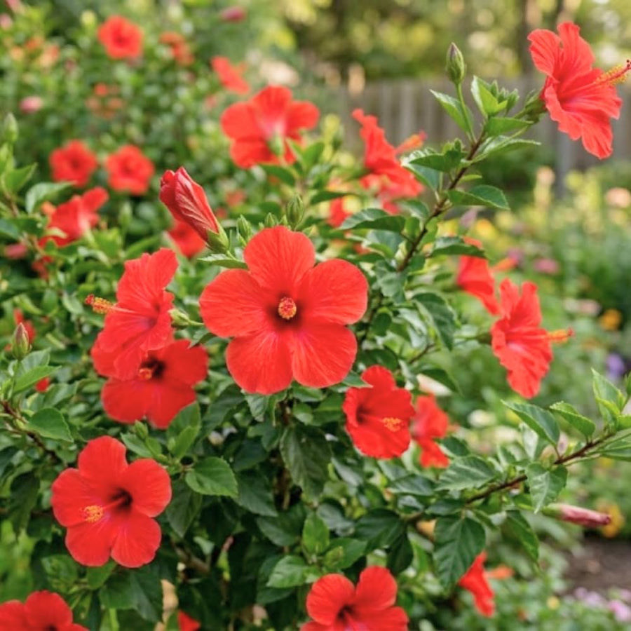 Red Hibiscus Plant Live, Hardy Hibiscus Plants Live 5-7 Inches Tall, Vibrant Blooming Flower, Well-Rooted Plant for Home Garden Indoor Outdoor