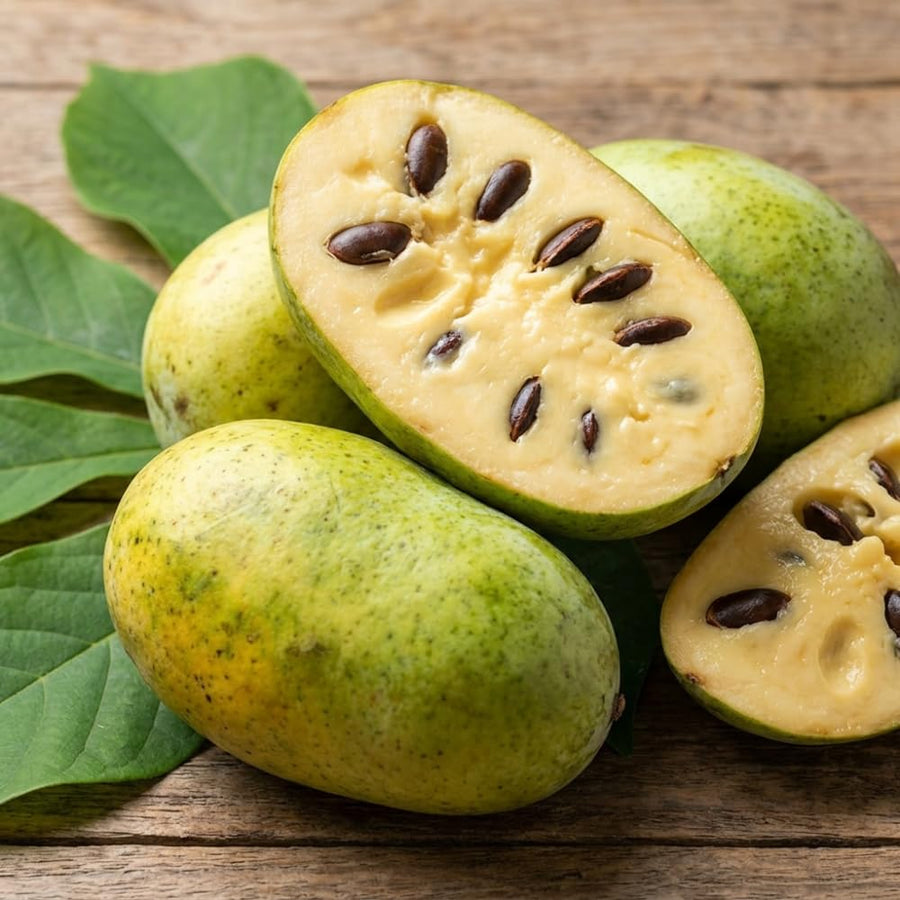 Paw Paw Tree, Pawpaw Tree Live Plant, Cold Hardy Fruit Plant, Bareroots from 8-12 Inches Tall, Ready for Outdoor Garden