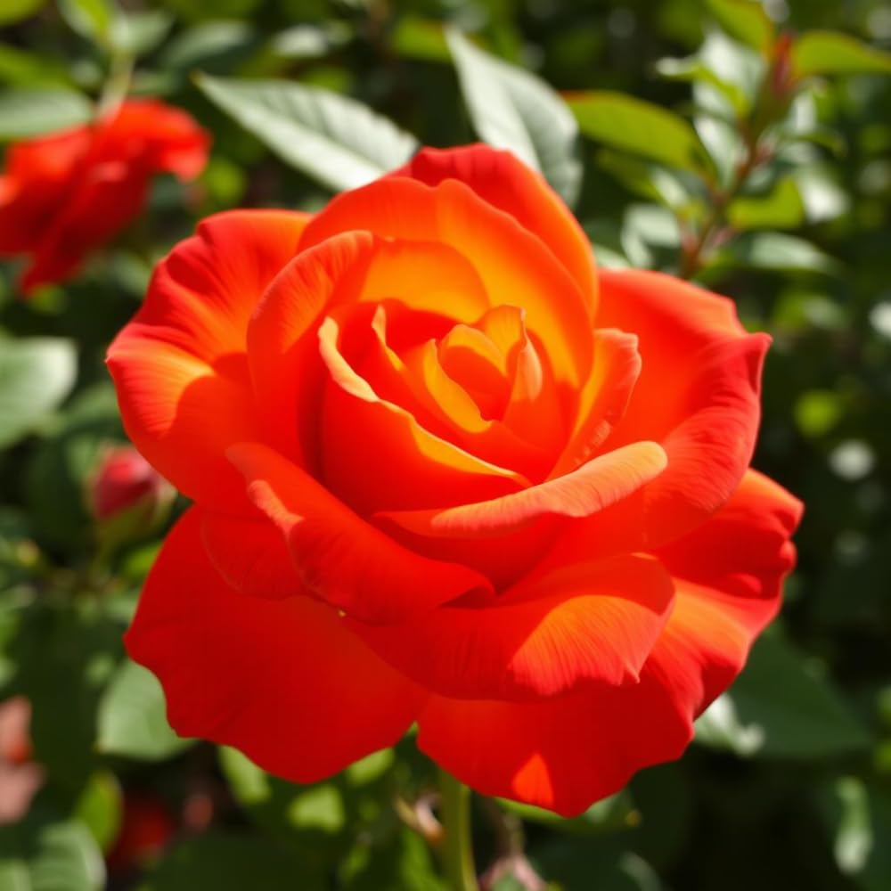 Rose Bush Live Plant - Climbing Rose Plant Live - Bareroot with Soil 7-10 Inch Tall - Fragrant Rose Flowers Heirloom Rose Shrub (Red Orange Rose)