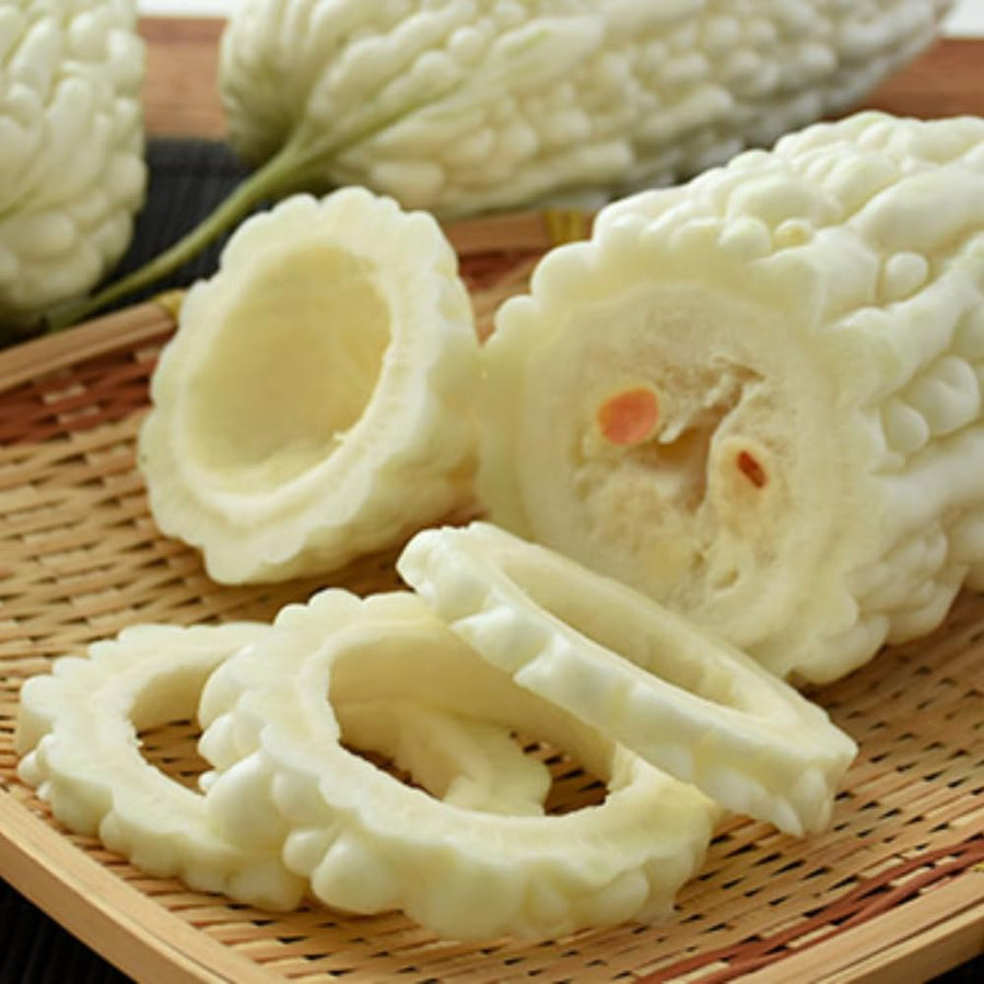 White Jade Bitter Melon Live Plant in 4 Inch Pot, 6-8'' Tall, Bitter Melon Plant Live, High-Yield Climbing Vegetable Plant, Vegetable for Yard, Garden and Patio Planters