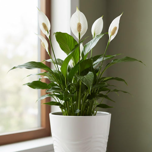Peace Lily Plant Live, 4-6'' Tall, White Flower Indoor Houseplant, Outdoor for Growing, No Pot