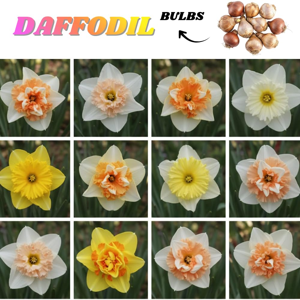 Pack of 10 Daffodil Bulbs, Mixed Daffodils, Hardy Spring Flower Bulbs for Outdoor Garden