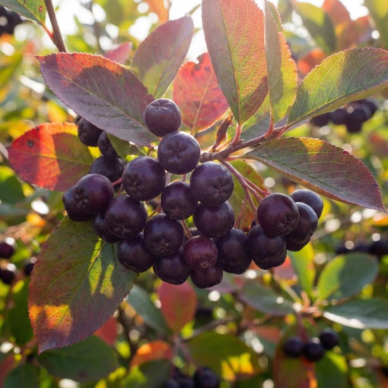 Set 2 Black Chokeberry Plant Seedlings, 2-3 Years Old Aronia Berry Bare Roots 12-18 Inches, Hardy Outdoor Berry Plant