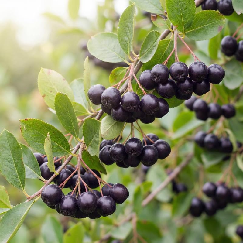 Set 12 Black Chokeberry Cuttings, Black Aronia Rooted Cuttings, Cold Hardy Berry Plant for Outdoor Garden
