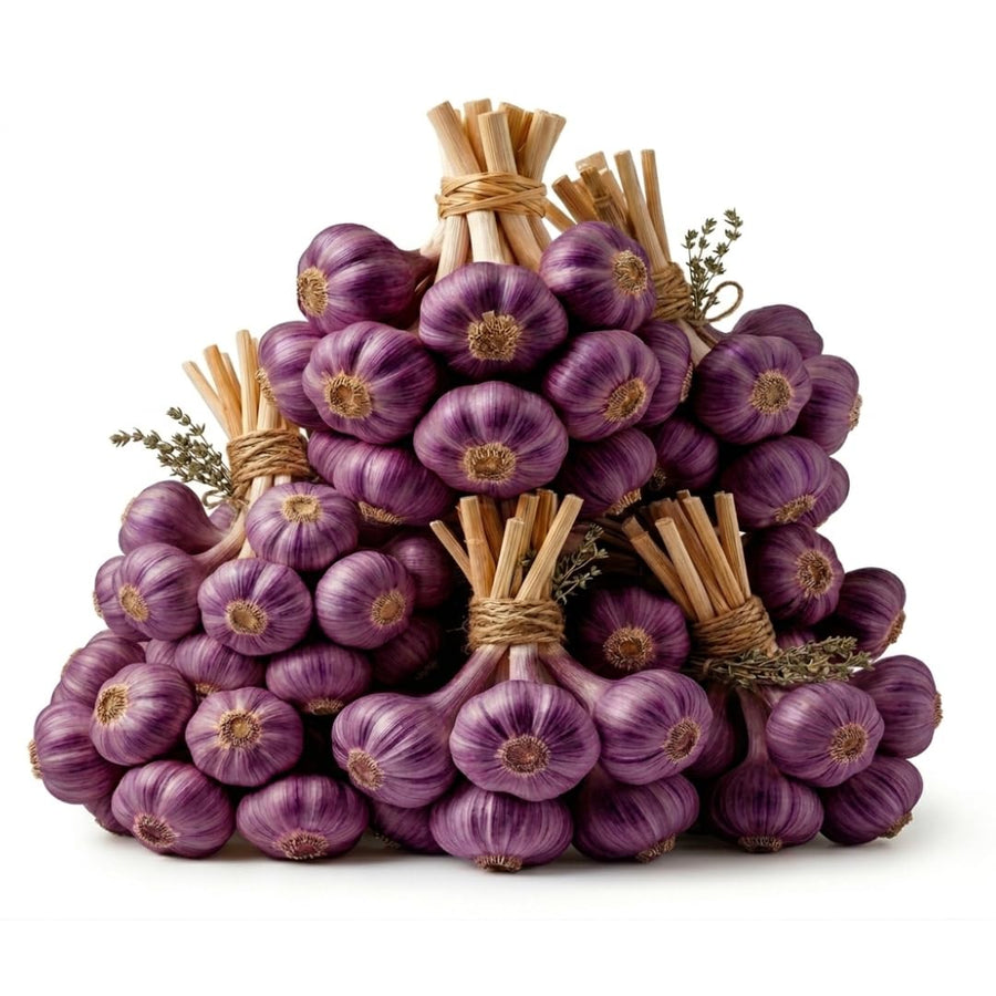 1 LB Jumbo Size Purple Garlic for Planting in Spring, Softneck Hardneck Garlic Bulbs for Planting, Fresh and High Yield, Cold Hardy, Fast-growing, 5-6 Bulbs Garlic