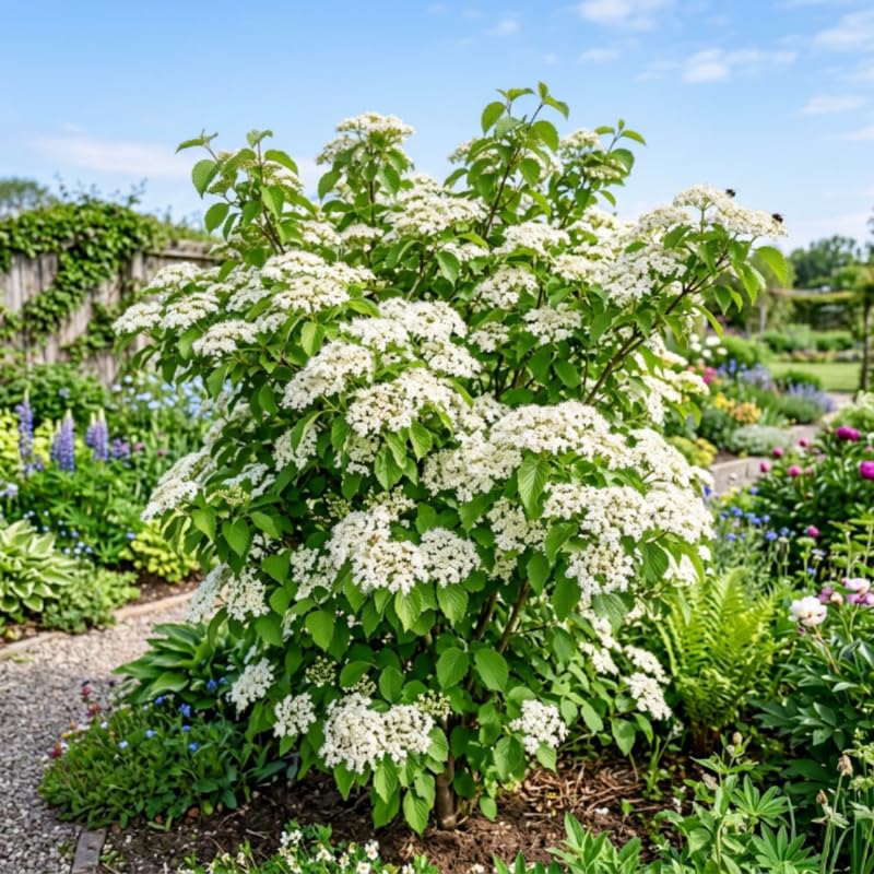 White Viburnum Live Plant, Viburnum Shrubs, 8-12 Inc Tall, Bare Root Plant, Hardy Shrub for Landscaping, Outdoor Garden