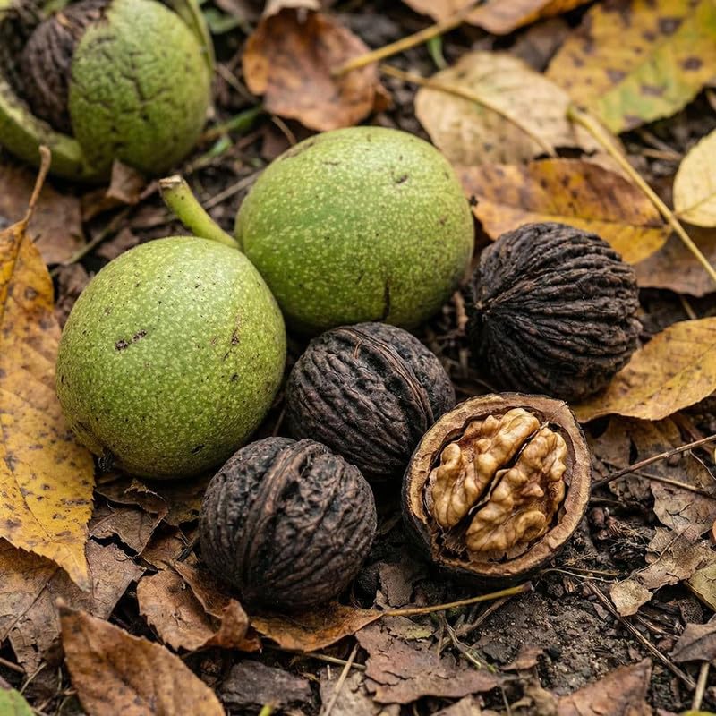 2 Black Walnut Trees, 2 Years-Old Walnut Bare Roots, Outdoor Nut Tree for Planting, Ready to Grow