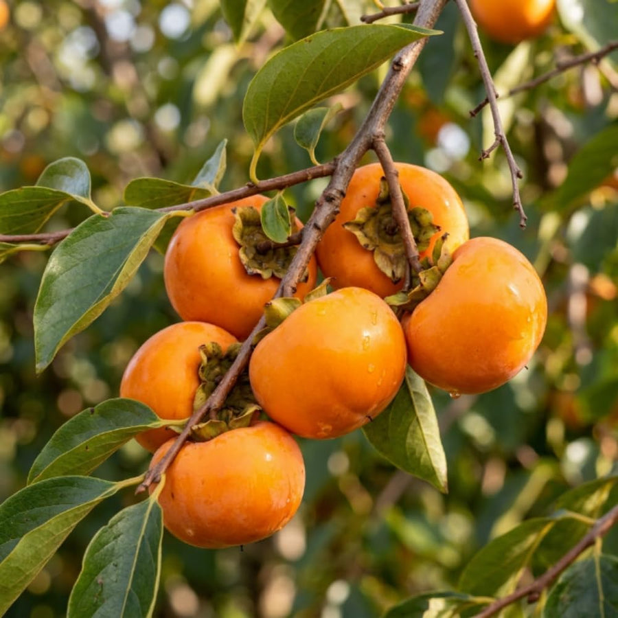 Persimmon Tree Live Plant, Quart Pot, Well Rooted, 8-10 Inches Tall, Cold Hardy Fruit Tree, Persimmon Tree for Backyard Outdoor Garden