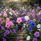 Pack 2 Mexican Petunias Live Plants, Mixed Colors Petunias Plant 4-8" Tall, 3 Plants Per 4" Pot, Vibrant Flowers for Outdoor Gardens