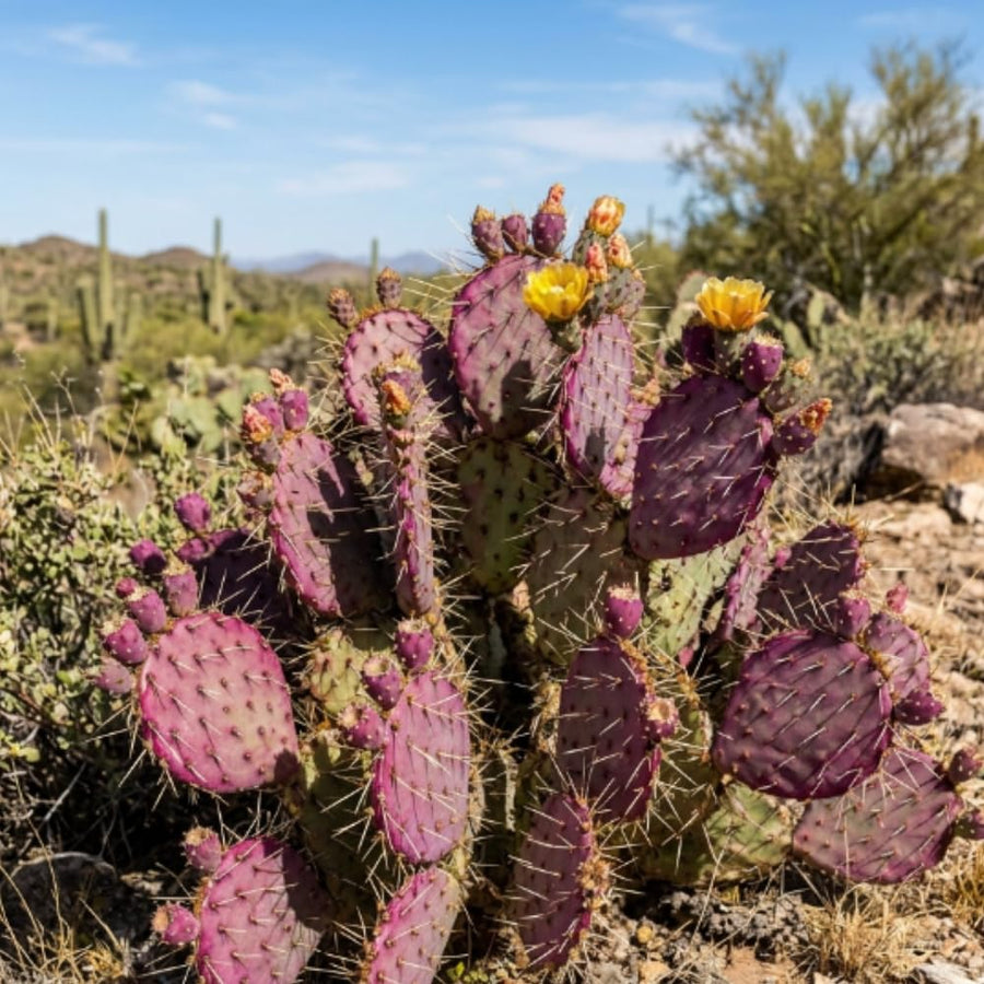 50 Purple Prickly Pear Seeds, Prickly Pear Cactus Seeds, Drought Tolerant Plant for Outdoor Growing