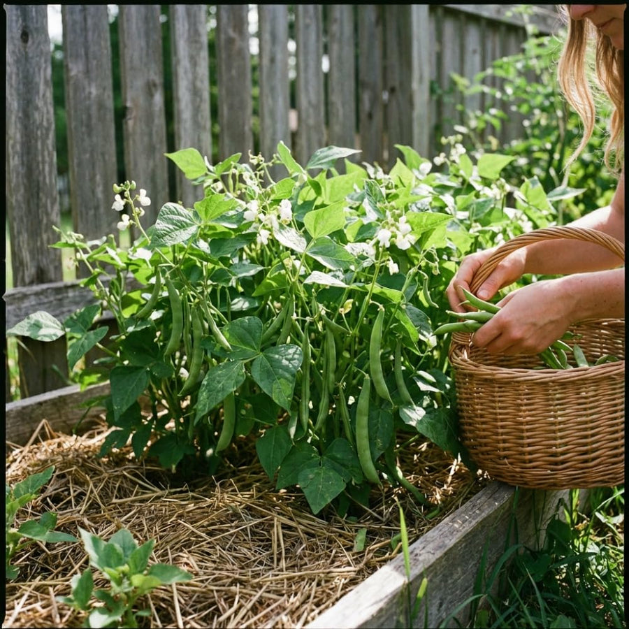 2PPP Green Bean Plant Live in 4 Inch Pot, Bean Live Plant 5 Inches Tall, Well Rooted Vegetable Plant for Growing