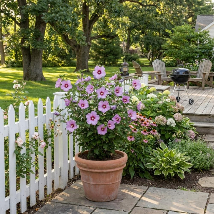Pack of 50 Rose of Sharon Seeds for Planting, Purple Pink Rose of Sharon Seeds, Perennial Flowers for Patio and Outdoor Garden