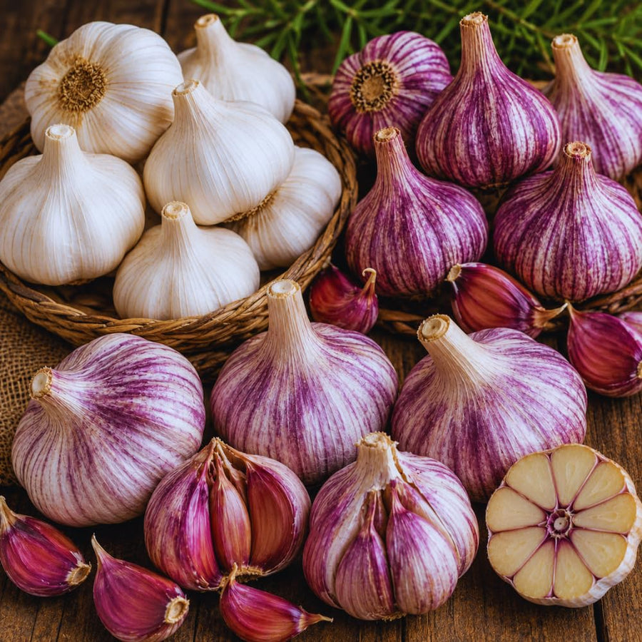 4 Mix Garlic Bulbs for Planting, Garlic for Planting, High-Yield Hardy Garlic for Garden