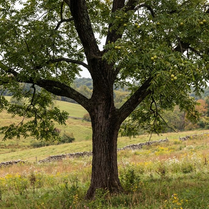 2 Black Walnut Trees, 2 Years-Old Walnut Bare Roots, Outdoor Nut Tree for Planting, Ready to Grow
